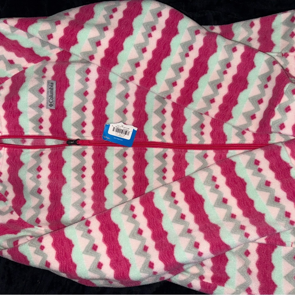 Columbia Fleece with Pink and Mint Design